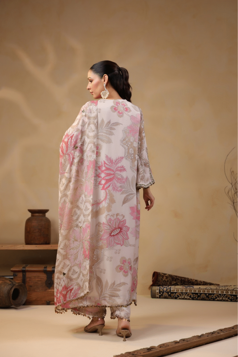 Dusty Pink  Floral Print PlazzoSuit - Image 3