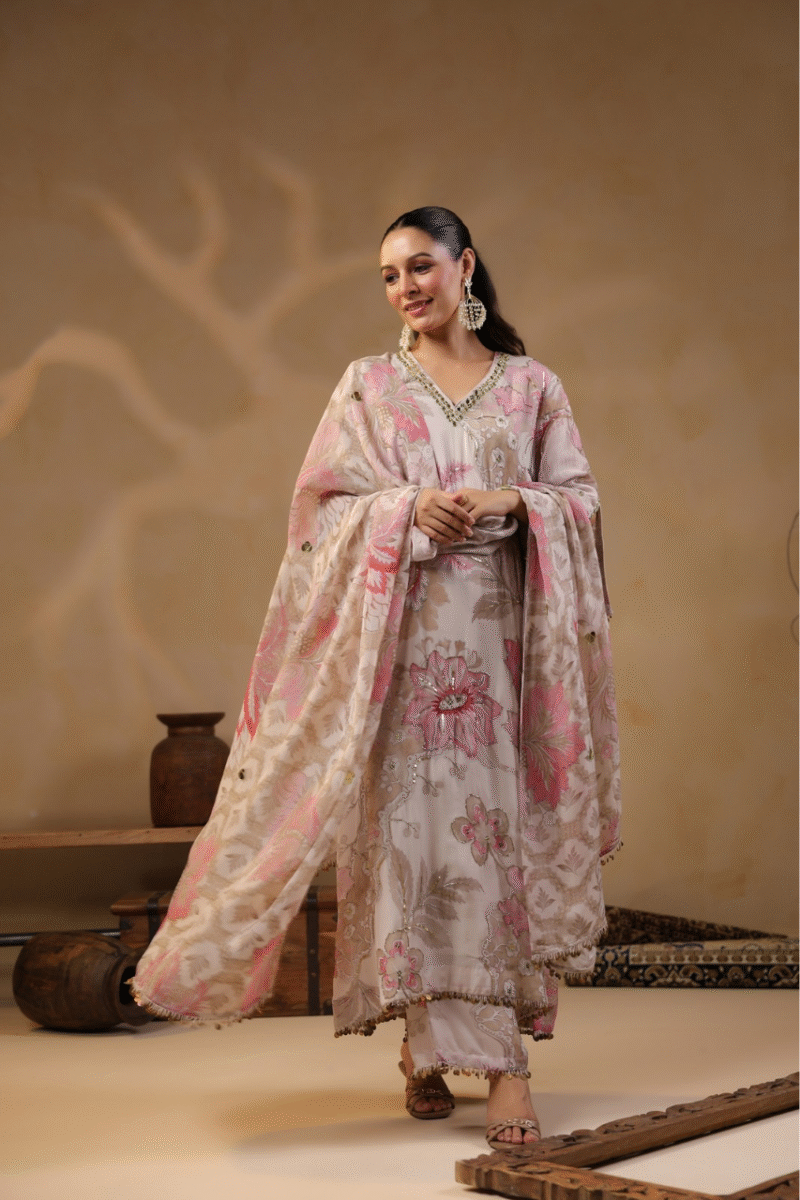 Dusty Pink  Floral Print PlazzoSuit