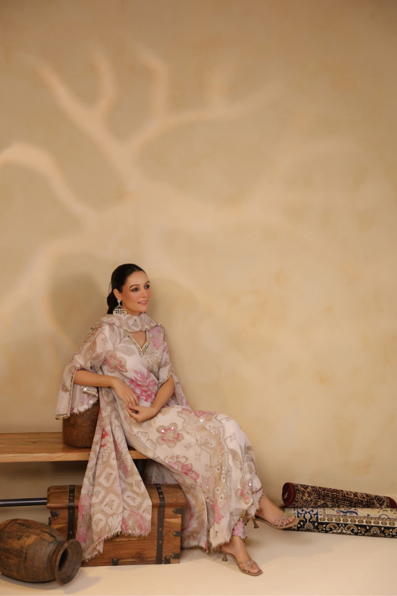 Dusty Pink  Floral Print PlazzoSuit - Image 2