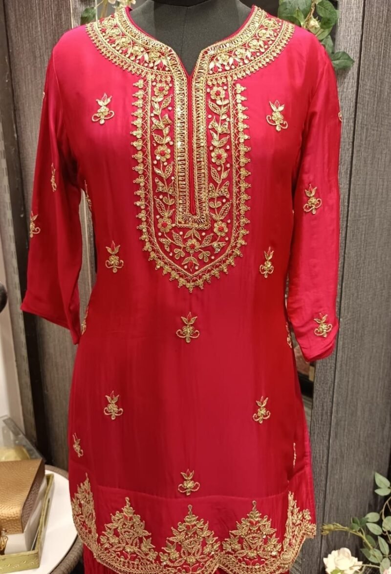 Heavy Kurta Set With Zardoshi Work - Image 3