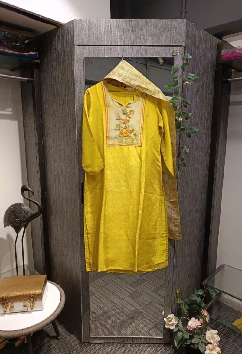 Yellow Silk Kurta Set