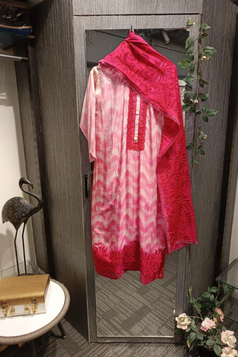 Baby Pink Kurta Set With Cutwork