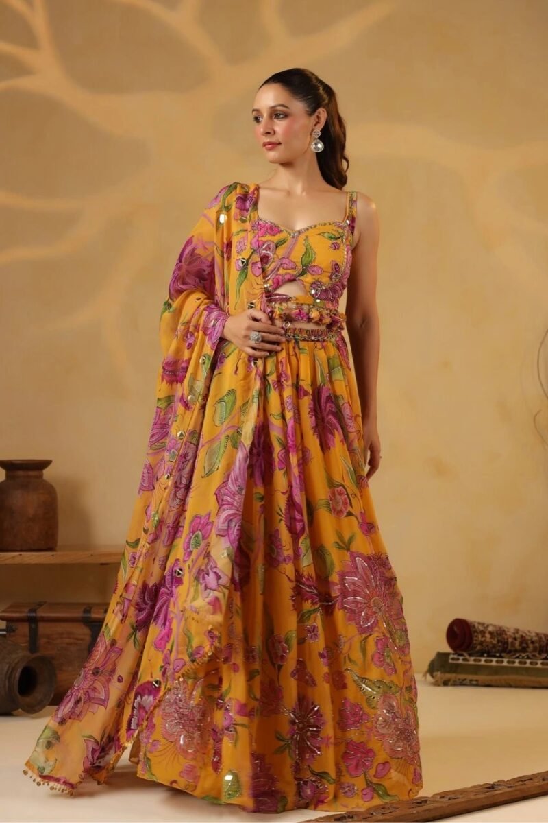 Printed Lehenga Highlighted With Sequence Embellishments