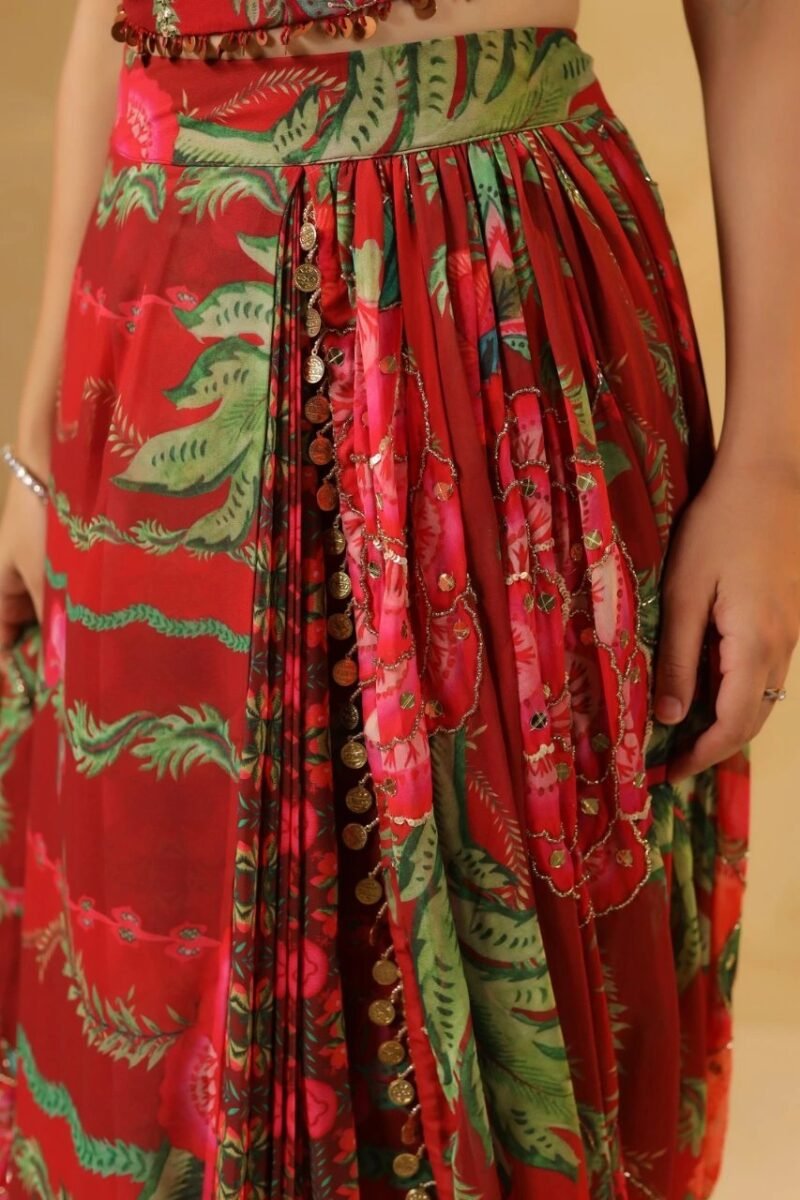 Printed Saree Highlighted With Sequence Embellishments - Image 4