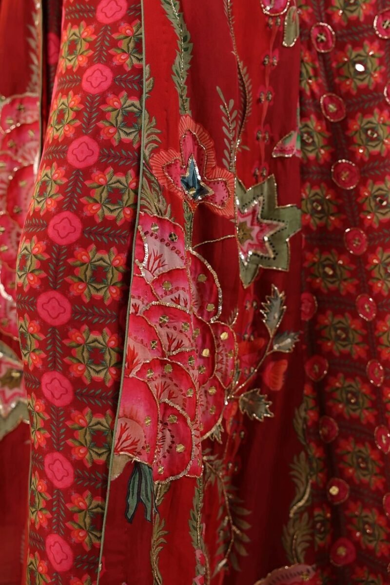 Printed Dress Highlighted With Sequence Embellishments - Image 2