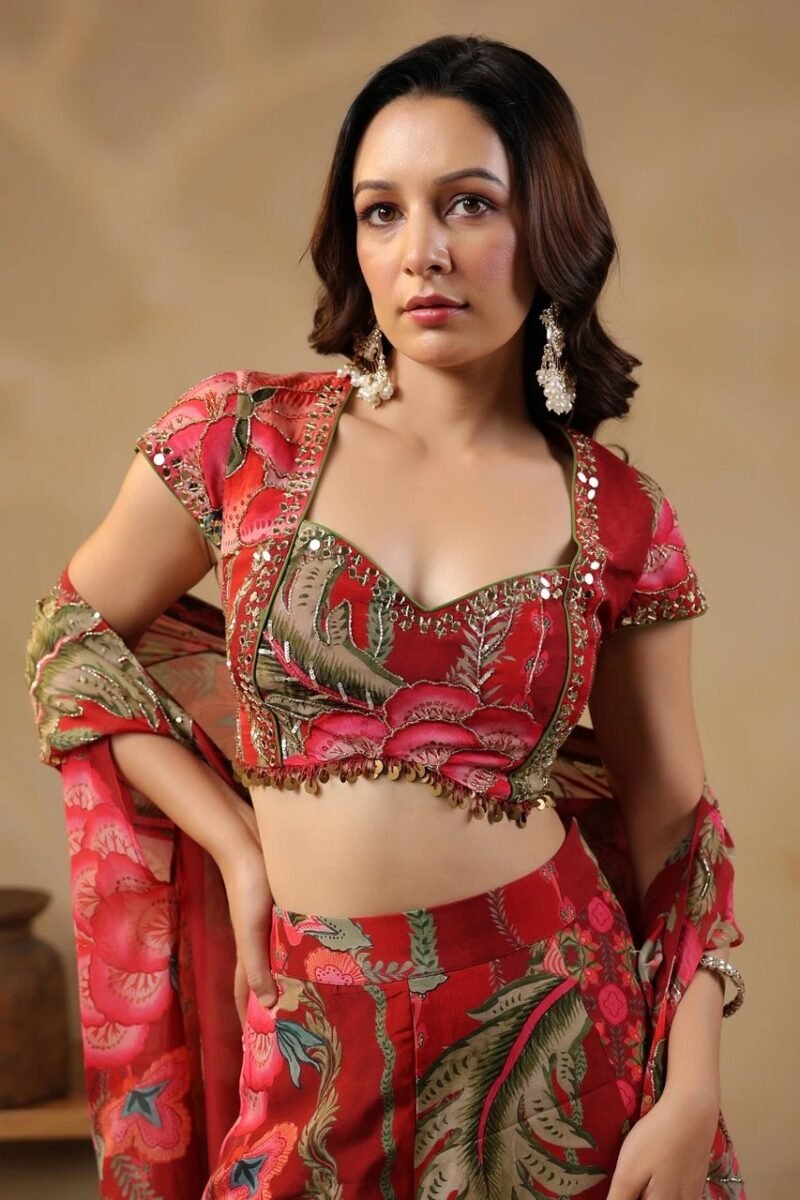 Printed Indo-Western Highlighted With Sequence Embellishments - Image 3