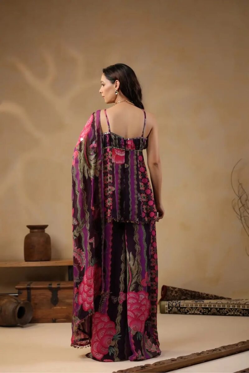 Printed Indo-Western Highlighted With Sequence Embellishments - Image 2