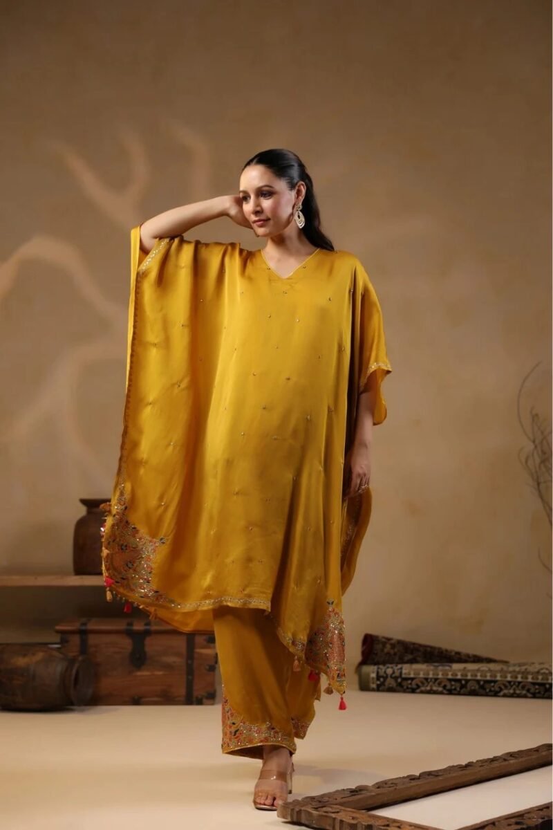 Yellow Kaftan With Handwork