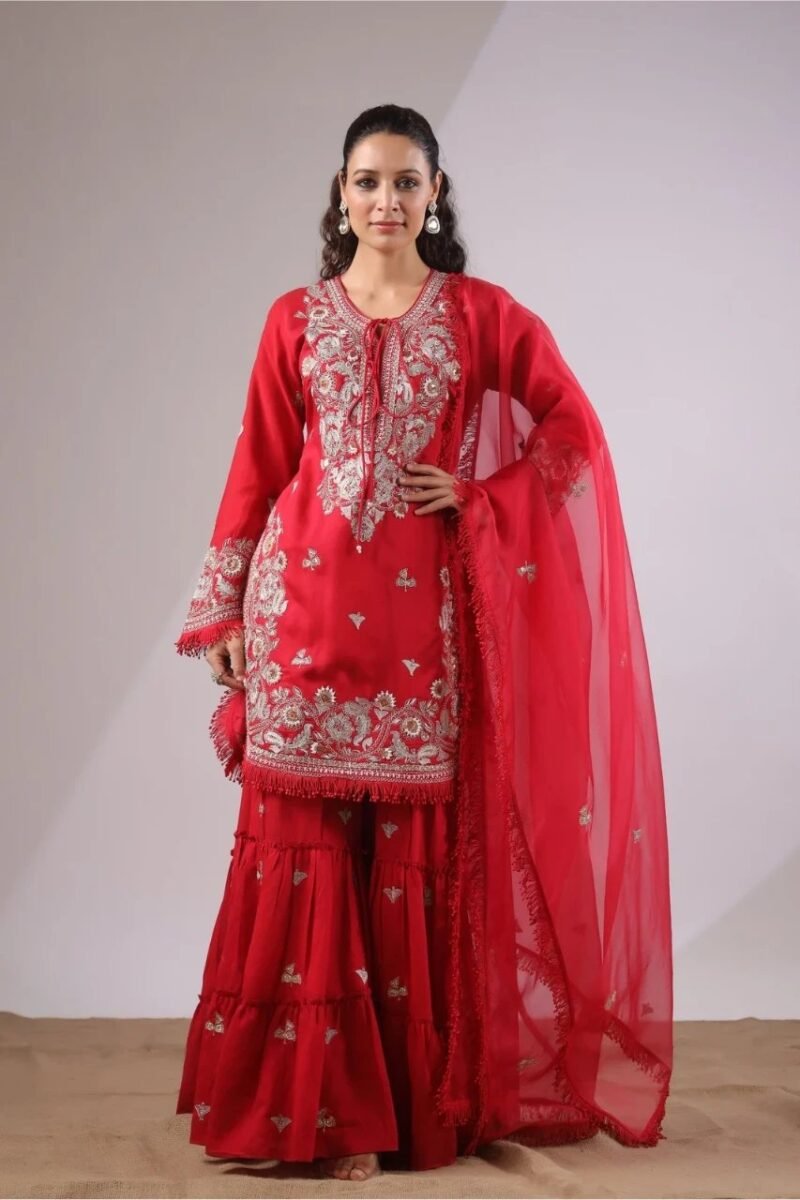 Gharara Set With Zari Kashyap Work - Image 2