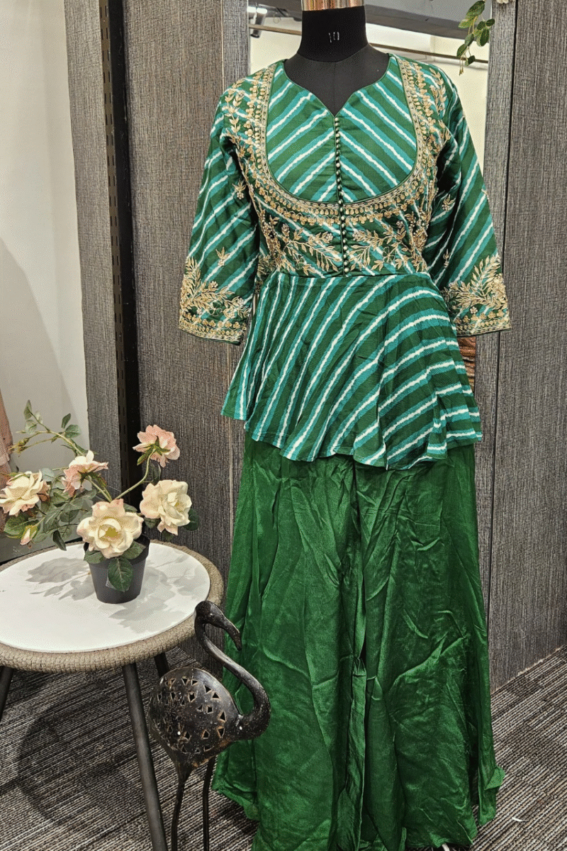 Lehriya Peplum Set  With Traditional Gotta Work