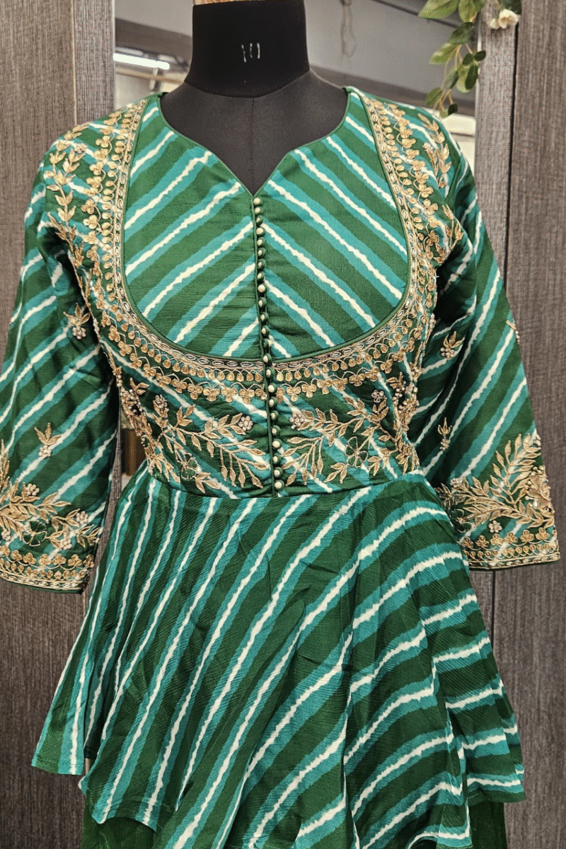Lehriya Peplum Set  With Traditional Gotta Work - Image 2