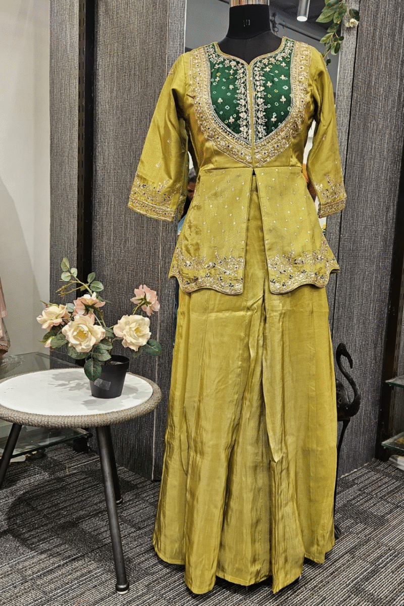 Peplum Set  With Traditional Pitha And Sequence Work - Image 3