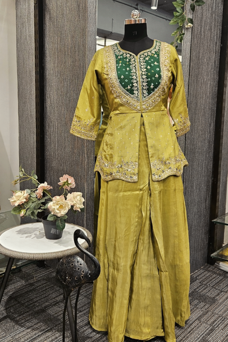 Peplum Set  With Traditional Pitha And Sequence Work