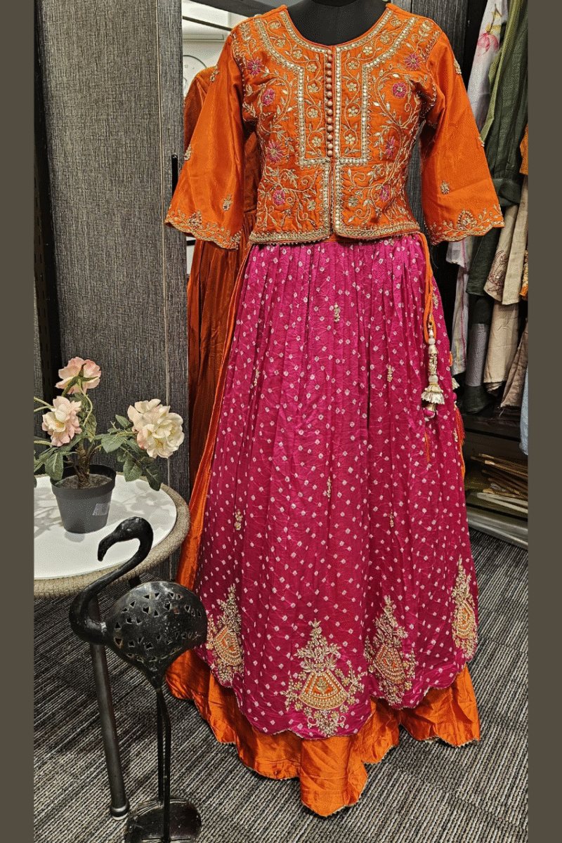Kurti Lehenga Set With Gotta And Pearl Work - Image 3