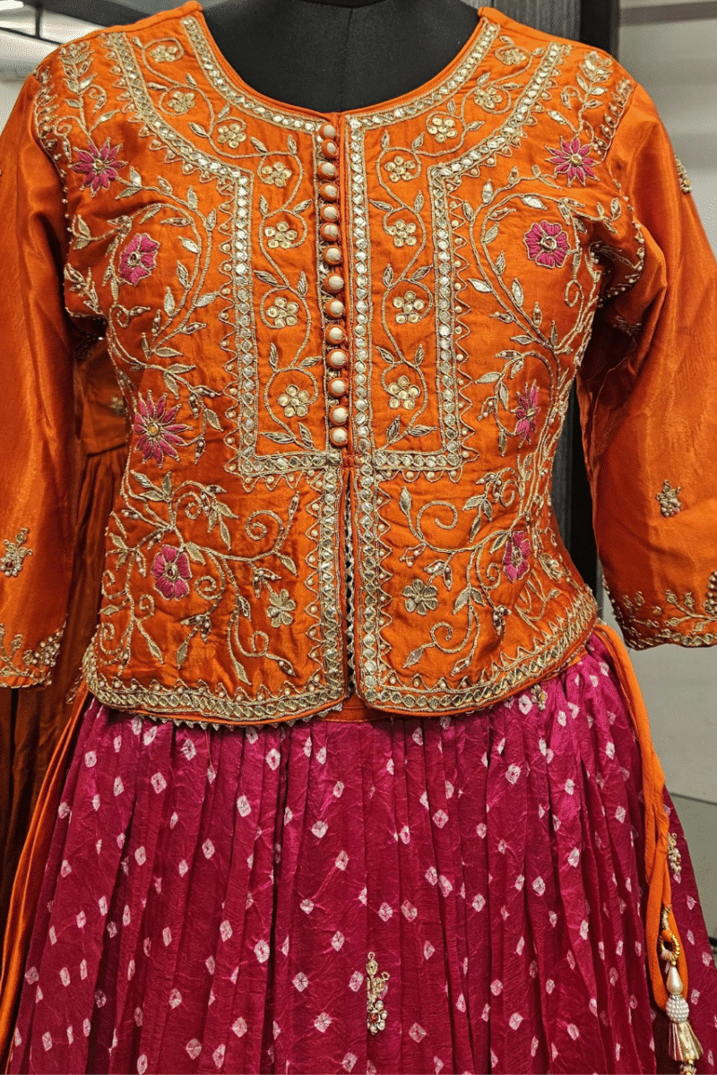 Kurti Lehenga Set With Gotta And Pearl Work - Image 2