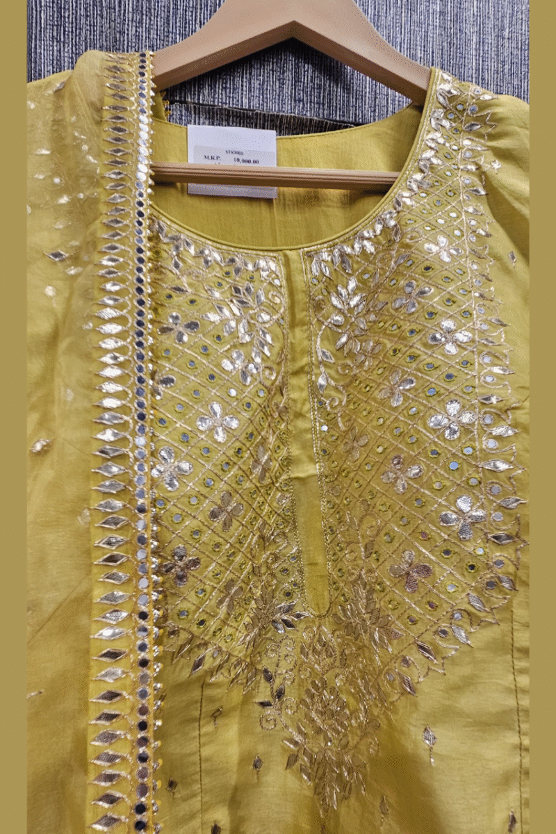 Kurti With Pleated Ghaghra With Traditional Gotta Work