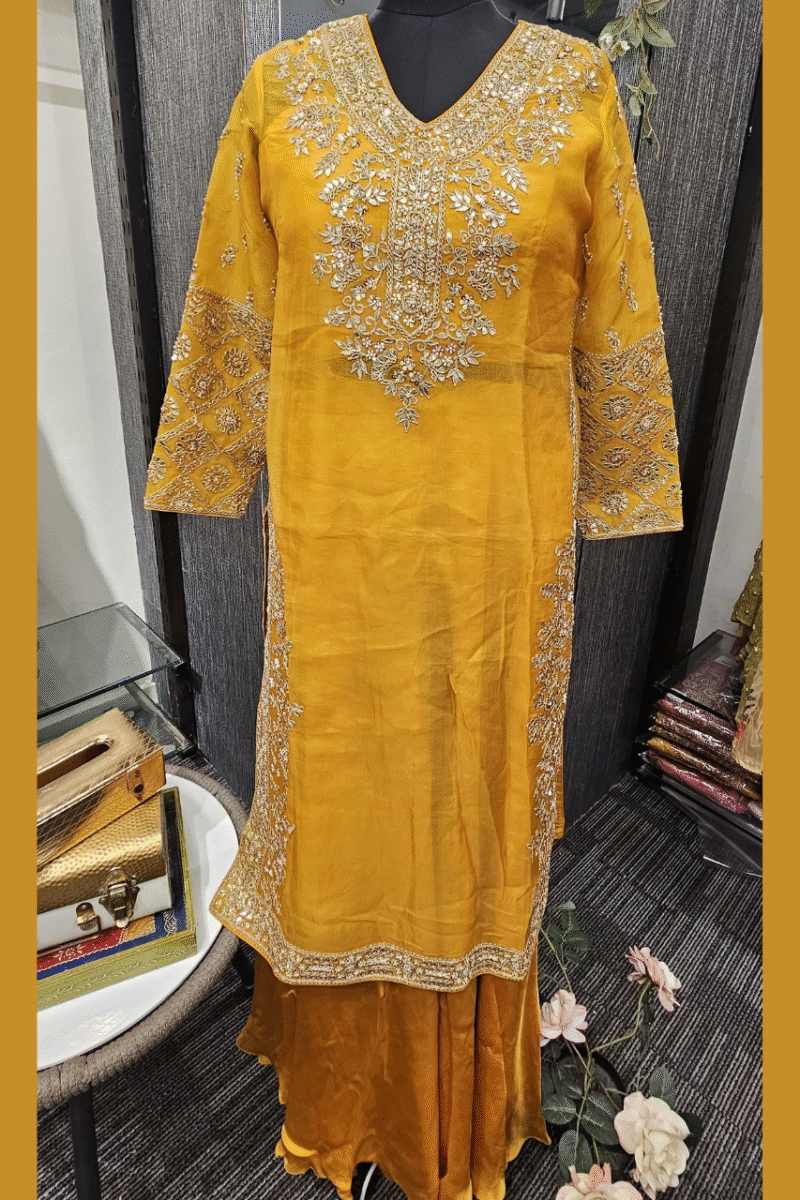 Heavy Handworked Kurta With Plazzo