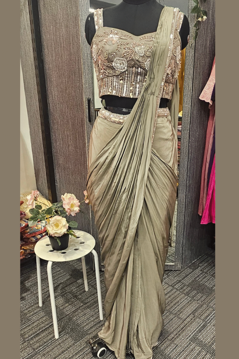 Graceful Drape Saree With Handcrafted  Singlet Blouse