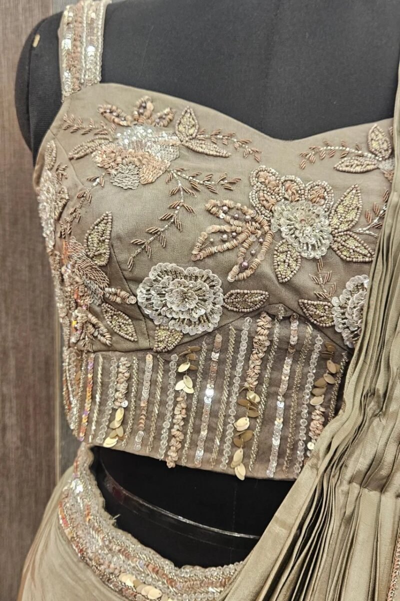 Graceful Drape Saree With Handcrafted  Singlet Blouse - Image 2