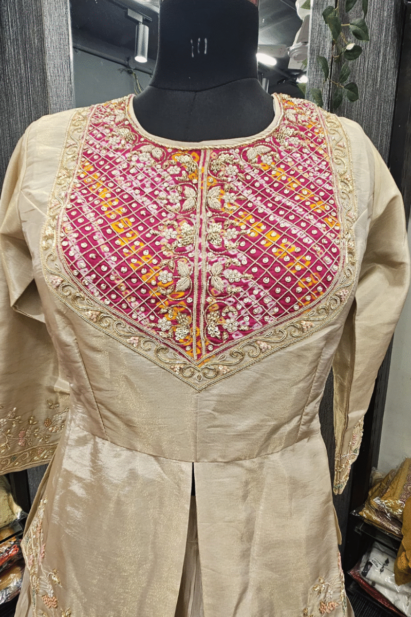 Peplum Ghaghra Set  With Handwork - Image 3