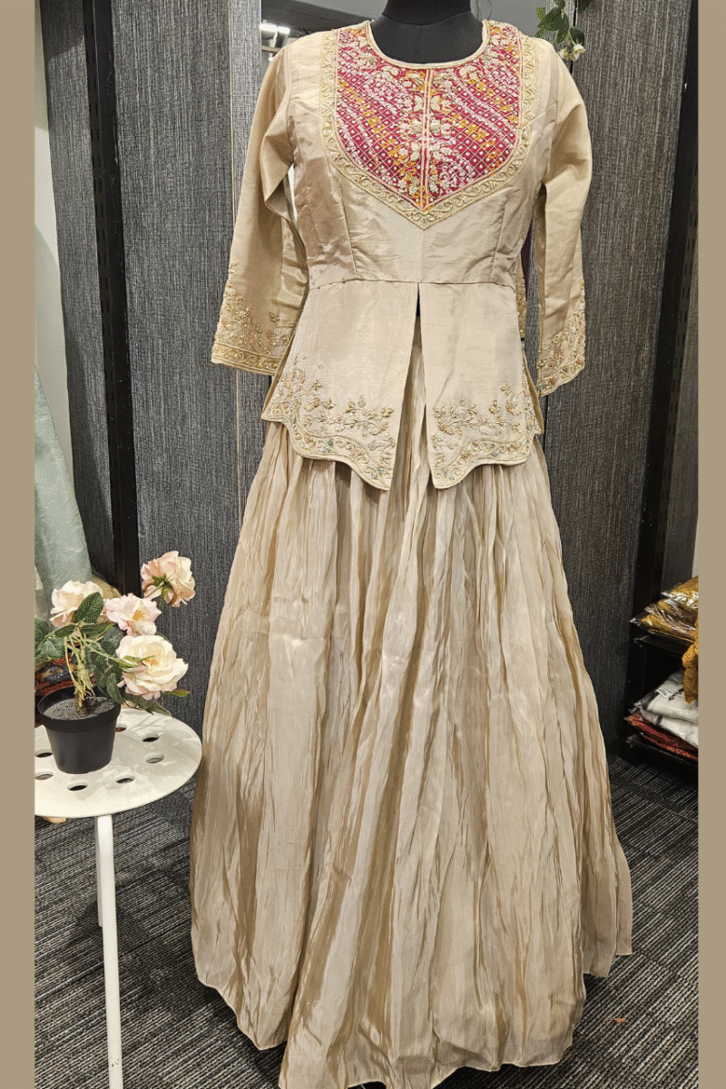 Peplum Ghaghra Set  With Handwork - Image 2