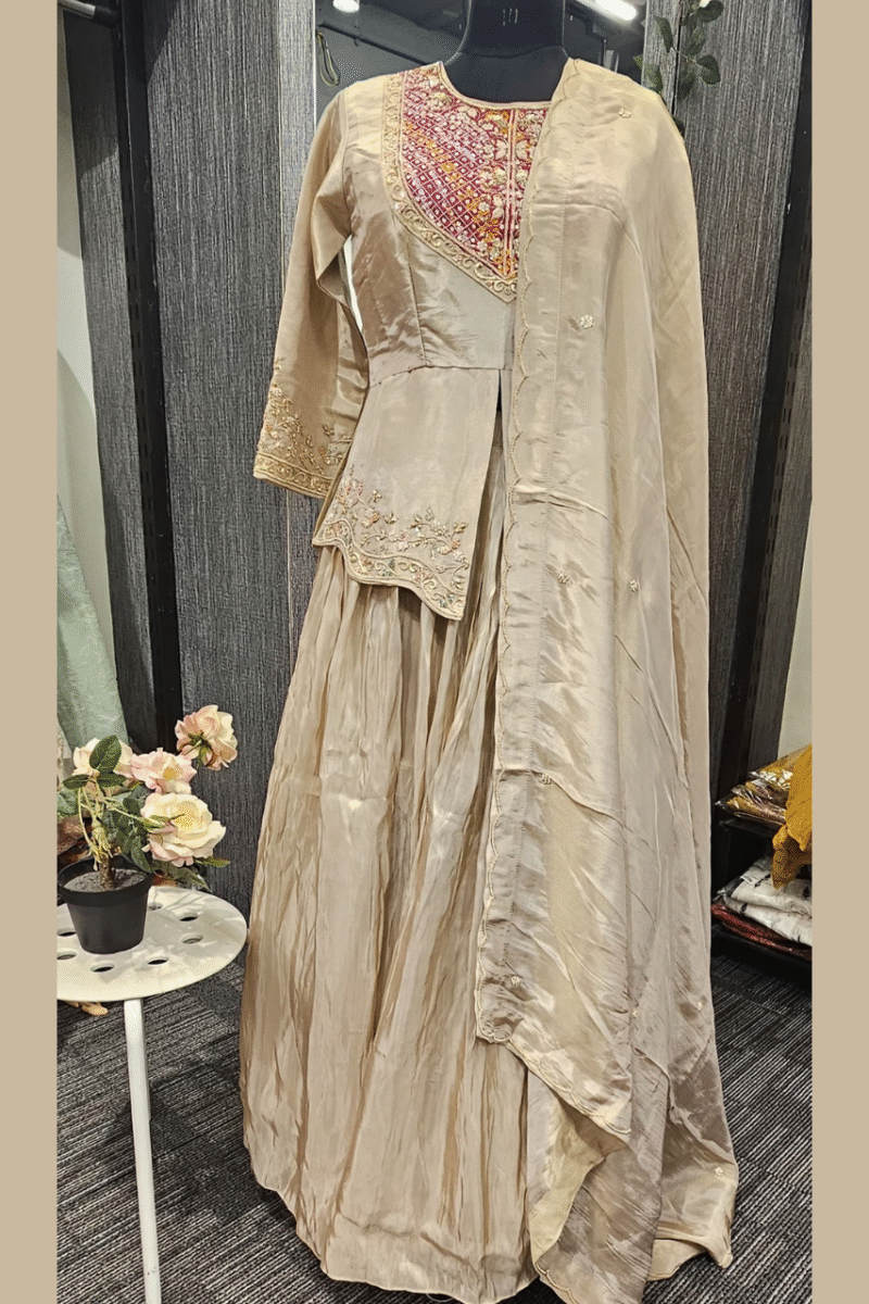 Peplum Ghaghra Set  With Handwork
