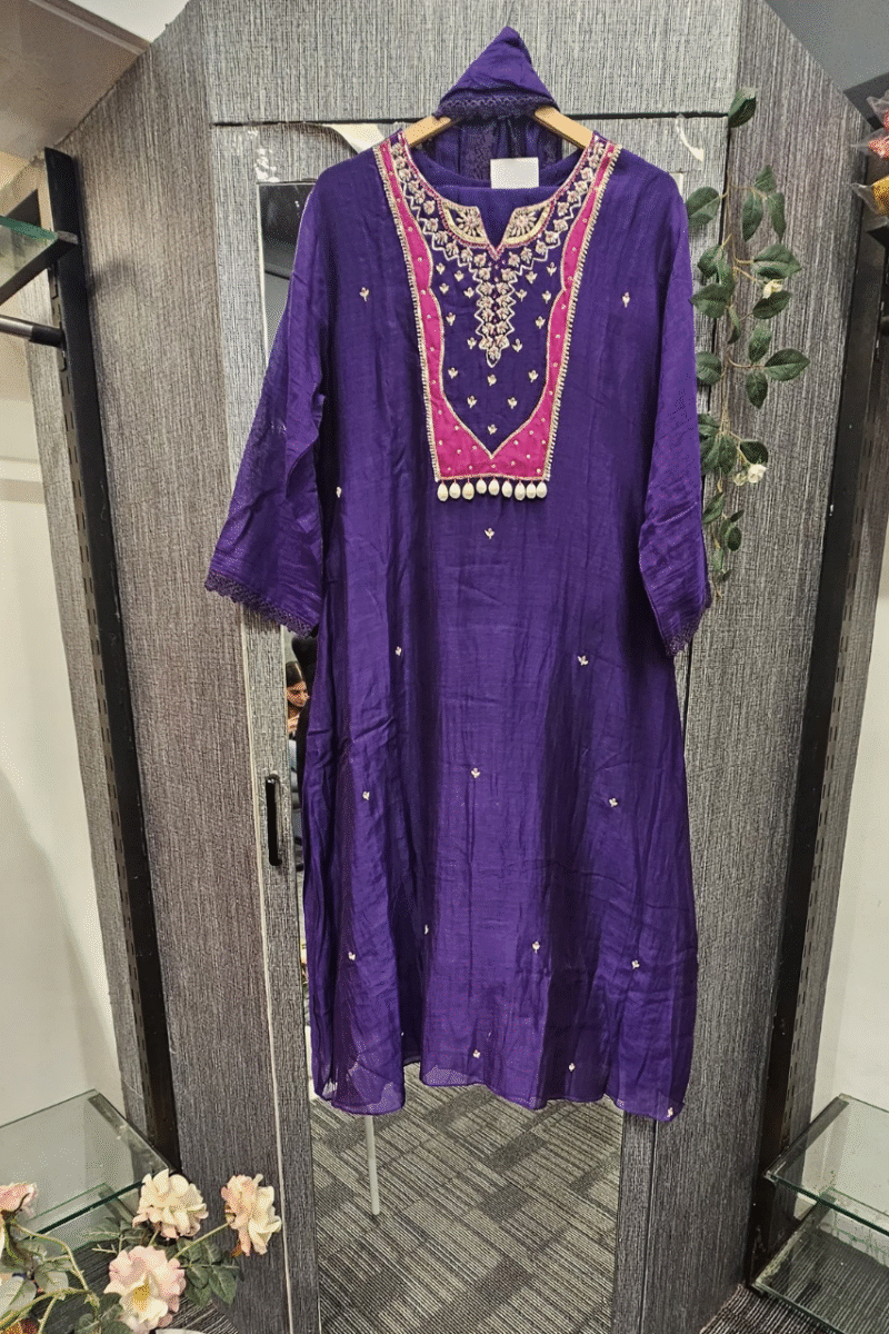 Royal Mal Chanderi Kurta Set - Image 3