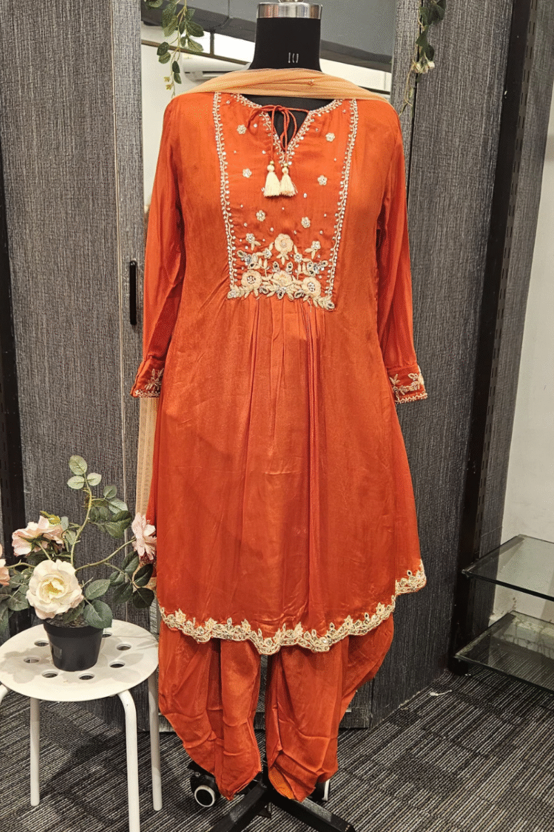 Pure Mal Chanderi Dhoti Kurta Set