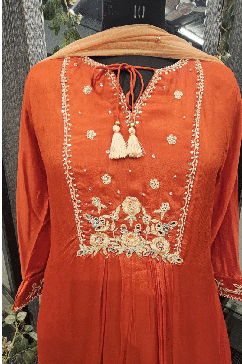 Pure Mal Chanderi Dhoti Kurta Set - Image 2