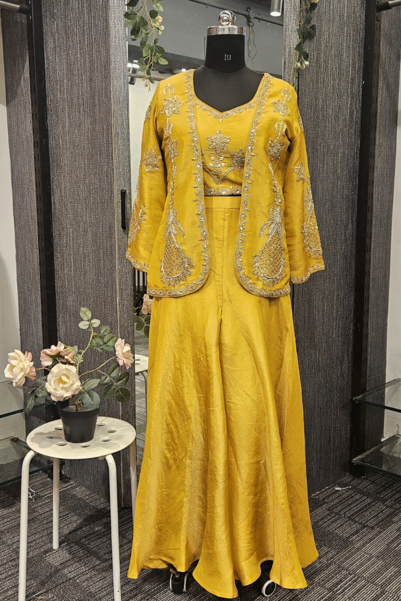 Indowestern Jacket Set With Handwork