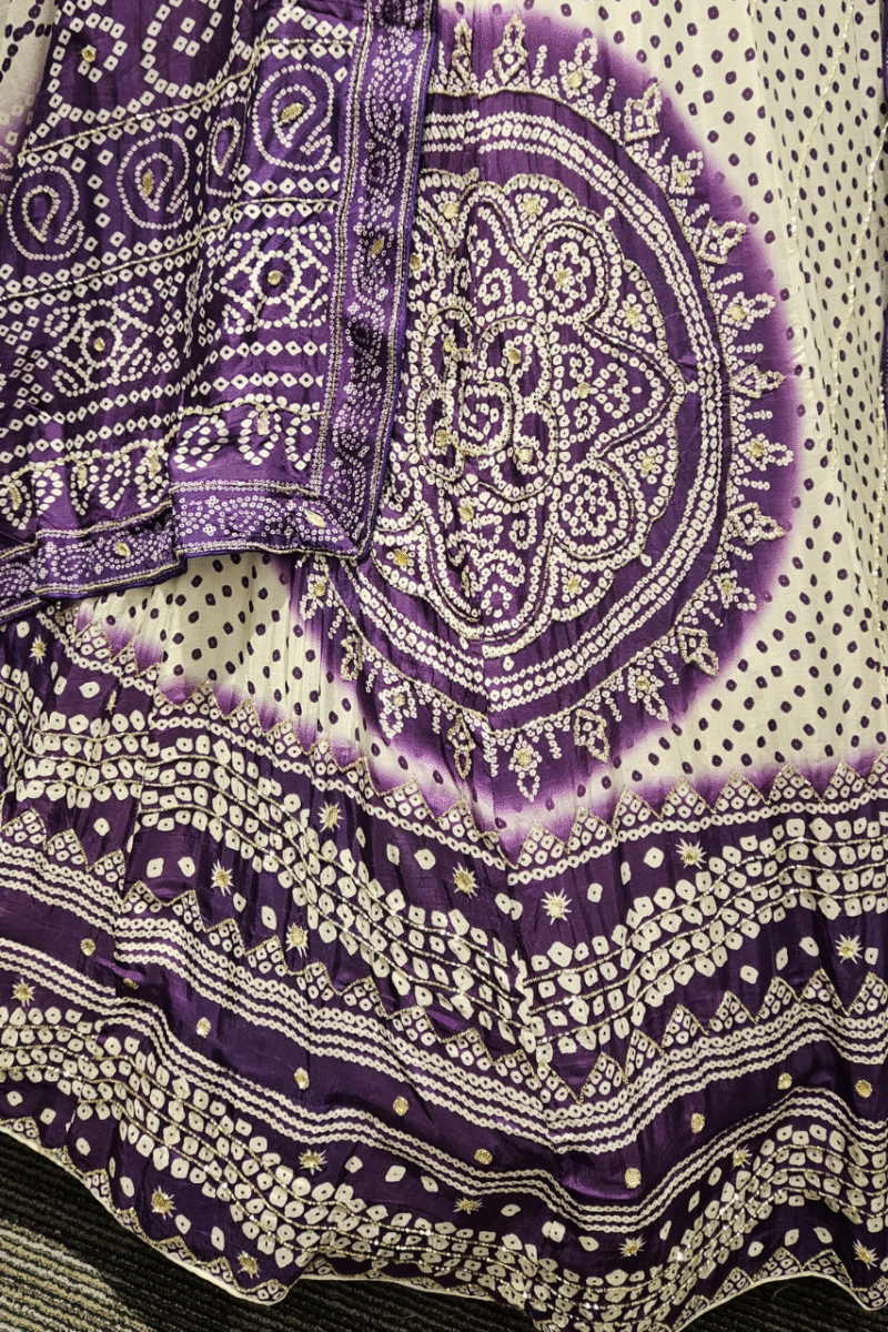 Bandhej Lehenga Set With Handwork - Image 5