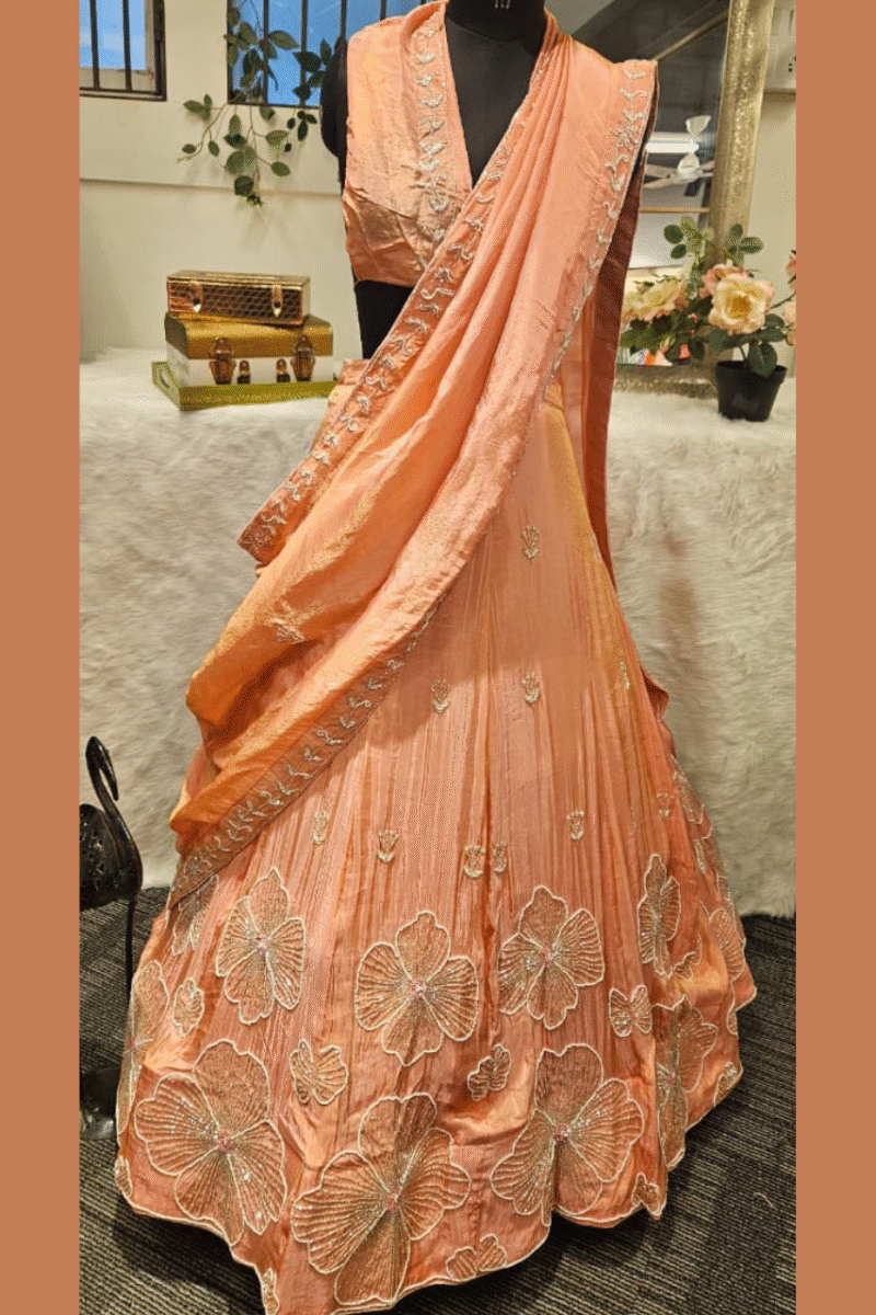 Ethereal Lehenga Set With Cutdana And Pearl Work