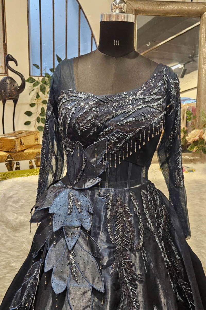 Midnight Bloom Handcrafted Gown - Image 2