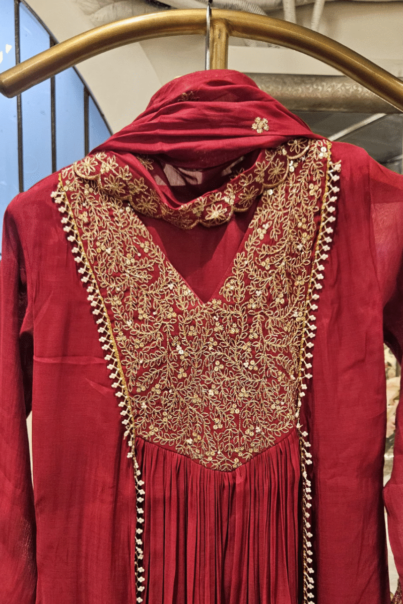 Pure Mal Chanderi Kurta Set - Image 3