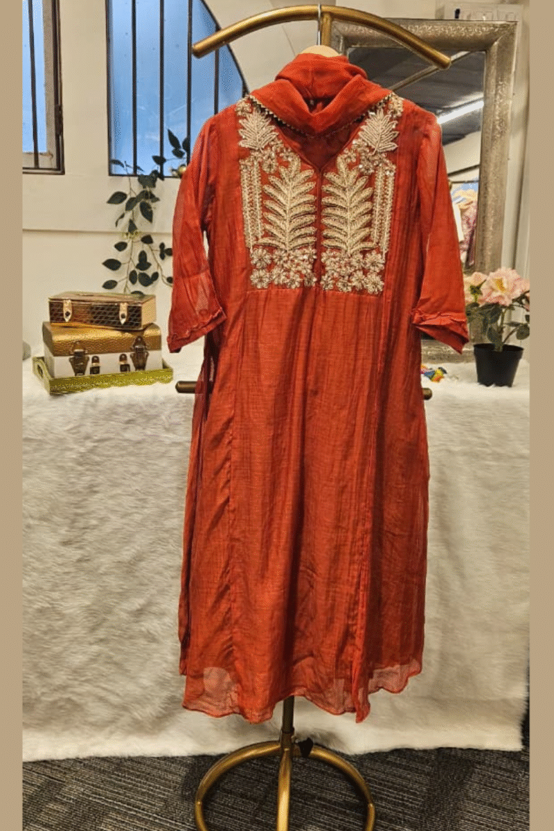 Grace In Every Thread: Handcrafted Mal Kurta Ensemble - Image 3