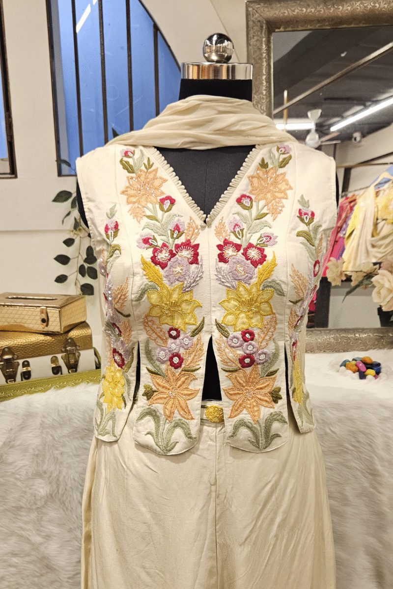 Kurta Plazzo Set With Embroidery - Image 2