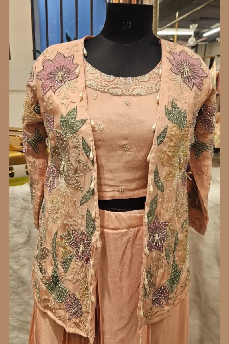 Handcrafted Jacket With Drape Skirt - Image 2