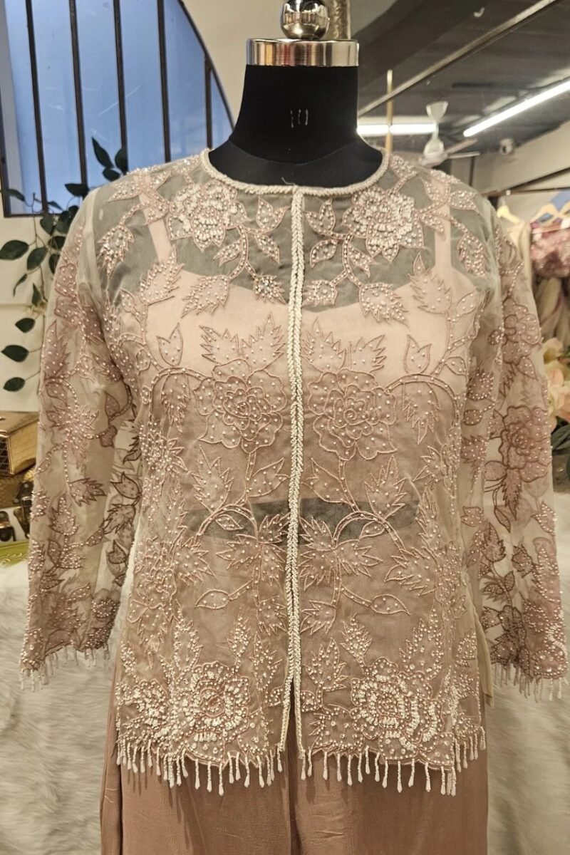Premium Kurta Plazzo Set With Handwork - Image 2