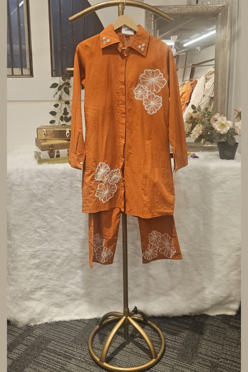 Casual Co-ord Set With Embroidery